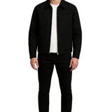 Leichte Twill-Jacke für Herren – Schwarz – Reguläre Passform