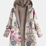 Pierrette | Pastellfarbene Fleecejacke mit botanischem Muster
