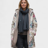 Pierrette | Pastellfarbene Fleecejacke mit botanischem Muster