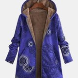 Jacqueline | Polaire Sweat à Capuche in Marineblau mit Mandala-Muster