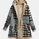 Renée | Retro-monochrome Fleecejacke mit Punkte-Muster