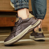 Leder Schuhe mit hoher Sohle