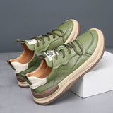Leder Schuhe mit hoher Sohle