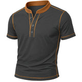 Olivier - Henley-Shirt mit bernsteinfarbenem Saum
