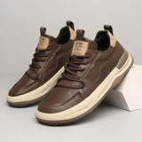 Leder Schuhe mit hoher Sohle