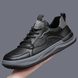Leder Schuhe mit hoher Sohle