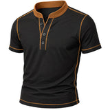 Olivier - Henley-Shirt mit bernsteinfarbenem Saum