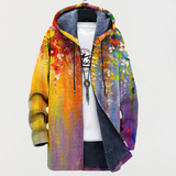 Isabelle | Mantel mit abstraktem Kunstdruck