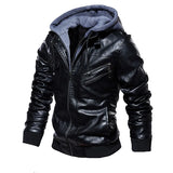Lederjacke mit Kapuze
