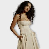 Gesine - Ärmelloses Korsett-Midikleid