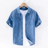 Zeitlose Kurzarm-Denim-Hemd für Herren