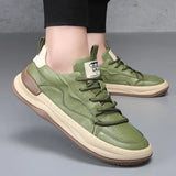 Leder Schuhe mit hoher Sohle