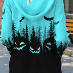 Vera | Halloween-inspirierter Multi-Kürbis-Fledermaus-Hoodie mit V-Ausschnitt