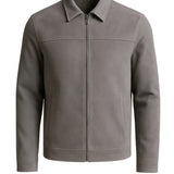 Graue Wildlederjacke für Männer – Moderne Casual-Jacke