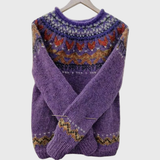 Plum Garden | Lila Pullover mit Norweger-Muster
