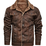 Elegante und warme Fleecelederjacke