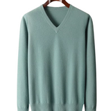 Wollpullover mit V-Ausschnitt