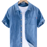 Zeitlose Kurzarm-Denim-Hemd für Herren