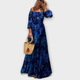Juniper – Florales Off-Shoulder Maxikleid mit gerafftem Oberteil, perfekt für den Urlaub