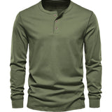Premium Baumwoll-Henley-Hemd für Herren