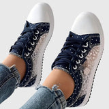 Elsie | Denim-Sneaker mit Spitzenbesatz