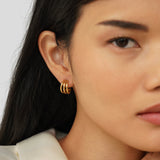 Anaya Triple Gold Hoop Ohrringe