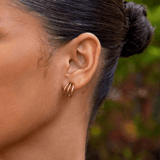 Anaya Triple Gold Hoop Ohrringe