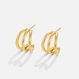 Anaya Triple Gold Hoop Ohrringe