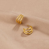 Anaya Triple Gold Hoop Ohrringe