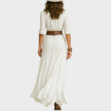 Baukje - Elegantes Maxikleid mit Schalkragen