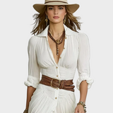 Baukje - Elegantes Maxikleid mit Schalkragen