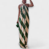 Marlowe - Gestreiftes Halter Maxikleid ohne Rücken