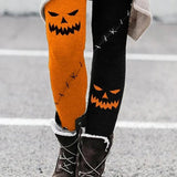 Grace | Orange Halloween-inspirierte elastische Leggings