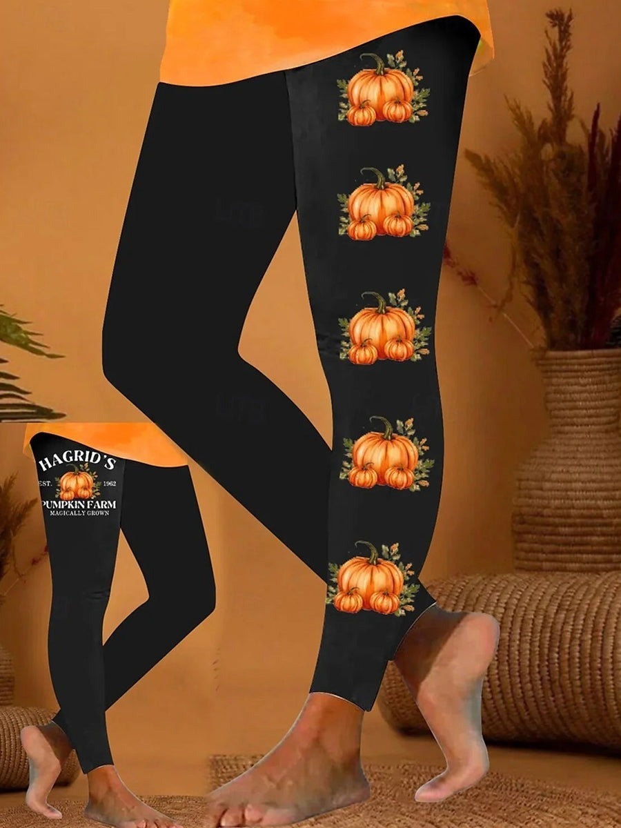 Penelope | Halloween-inspirierte Kürbis-Print-Leggings