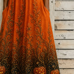 Gemma | Halloween-inspiriertes Sommerkleid, Rundhals-Halbarm-A-Linien-Kleid