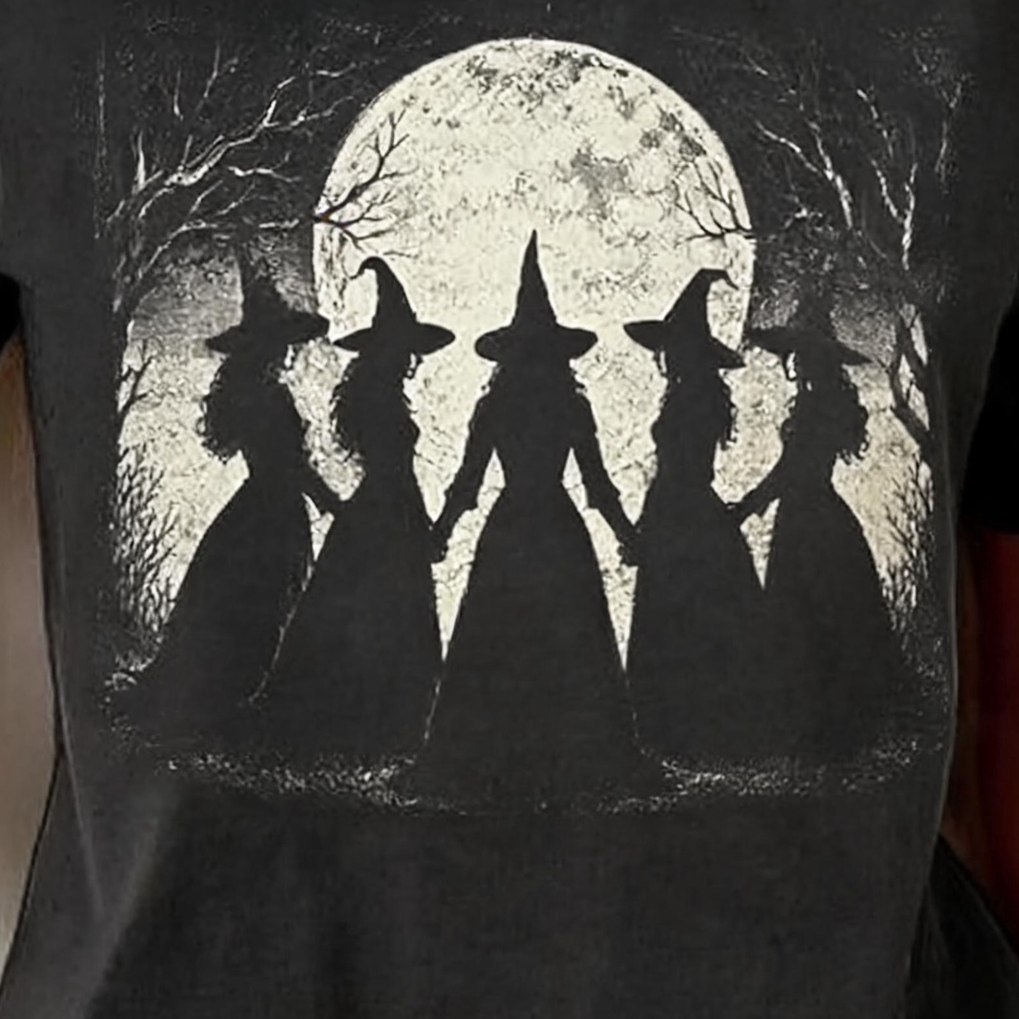 Stella | Halloween-inspiriertes Kurzarm-T-Shirt mit Rundhalsausschnitt