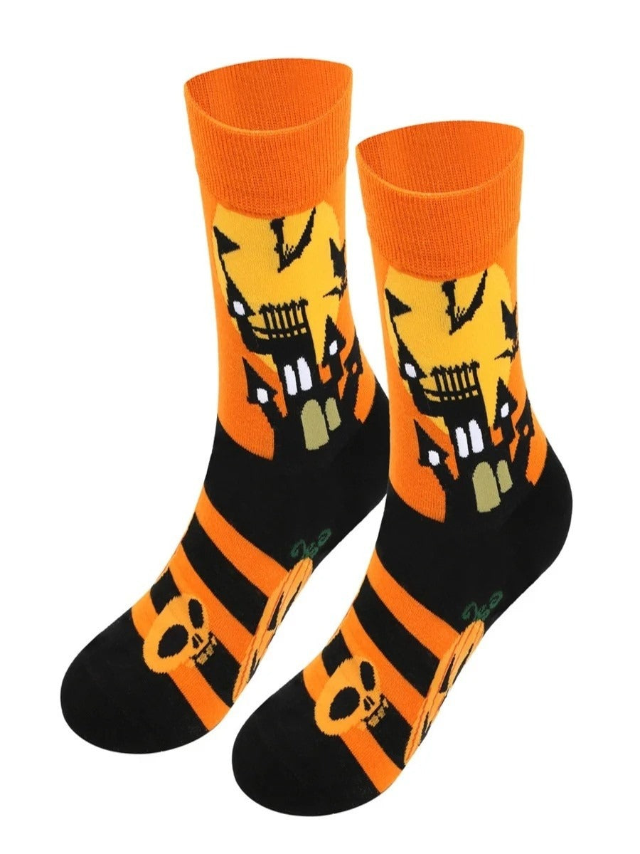 Charlotte | Halloween-inspirierte Baumwollsocken in Übergröße