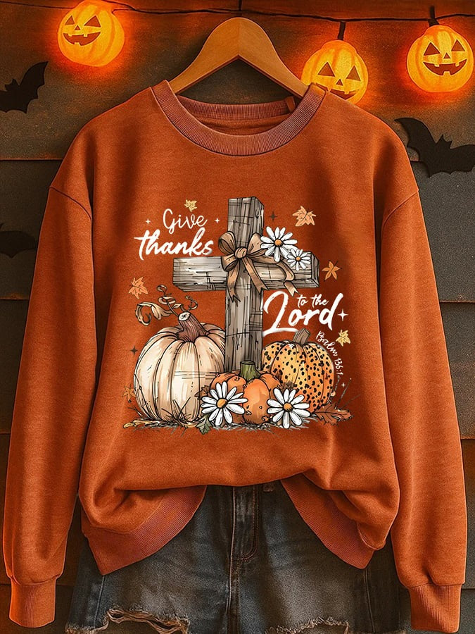 Madison | Halloween Retro Herbst Kürbis Print Sweatshirt