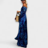 Juniper – Florales Off-Shoulder Maxikleid mit gerafftem Oberteil, perfekt für den Urlaub
