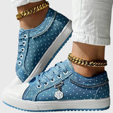 Elsie | Denim-Sneaker mit Spitzenbesatz