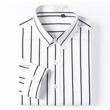 Elegantes Baumwollhemd für Herren – Grau/Weiß