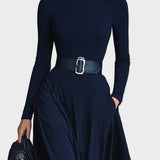 Dirkje - Maxikleid aus weichem Stoff mit hohem Kragen