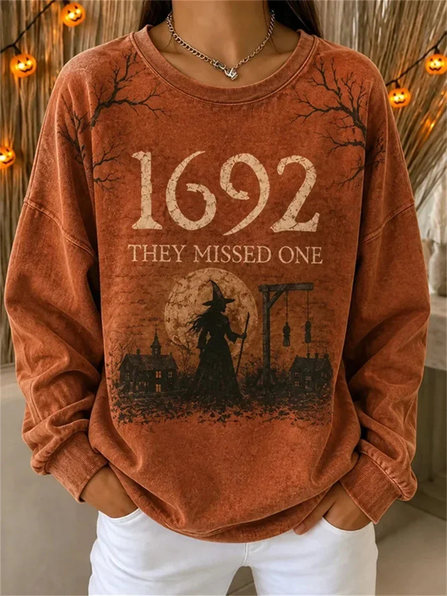 Selena | Halloween-inspiriertes Rundhals-Langarm-Sweatshirt