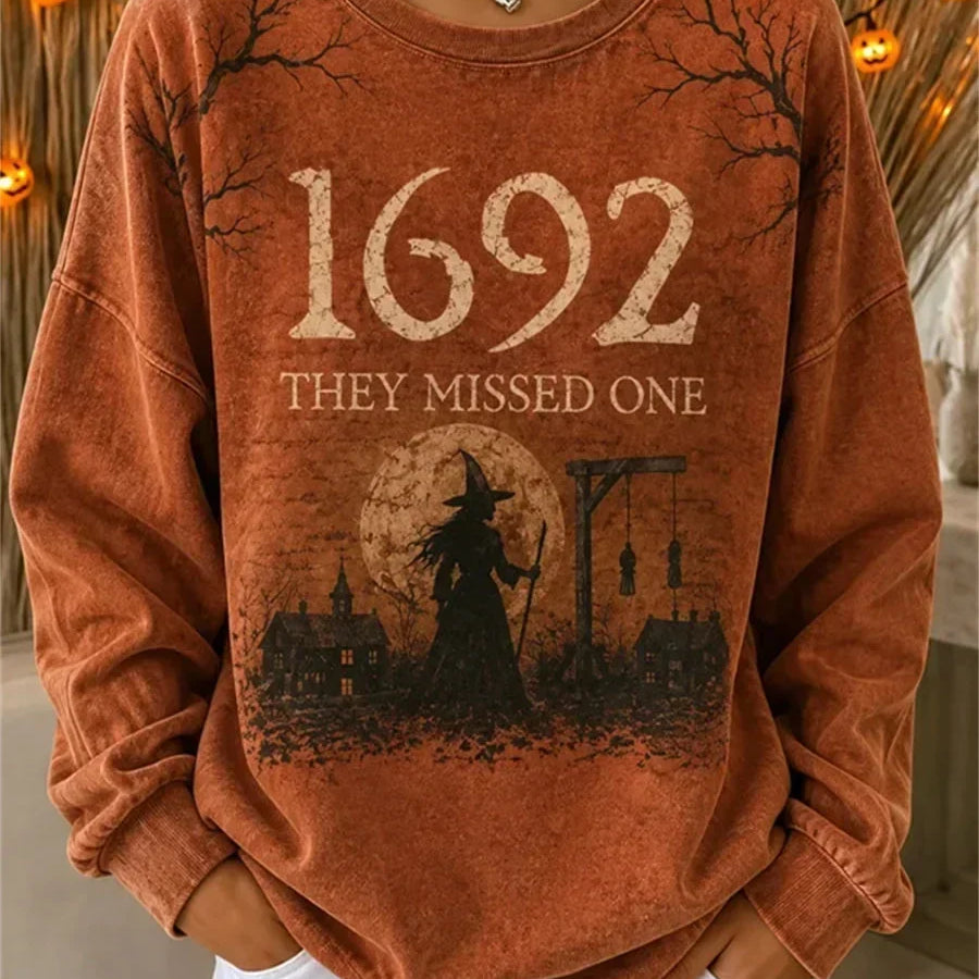Selena | Halloween-inspiriertes Rundhals-Langarm-Sweatshirt