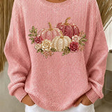 Lavinia | Lässiges, langärmliges Halloween-Sweatshirt mit Rundhalsausschnitt und Blumenmuster