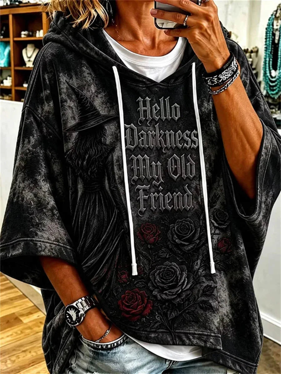 Heloise | Halloween-inspirierter Kapuzenpullover mit Dreiviertelärmeln