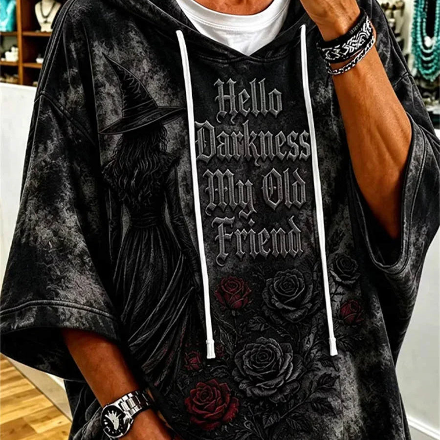 Heloise | Halloween-inspirierter Kapuzenpullover mit Dreiviertelärmeln