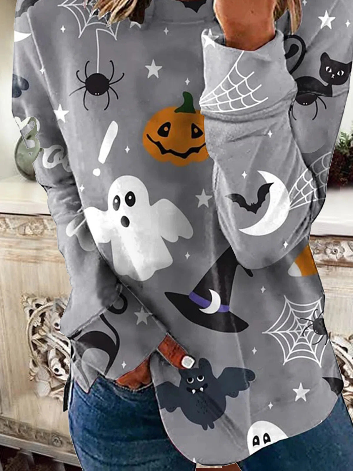 Erica | Halloween-inspiriertes Langarm-Sweatshirt