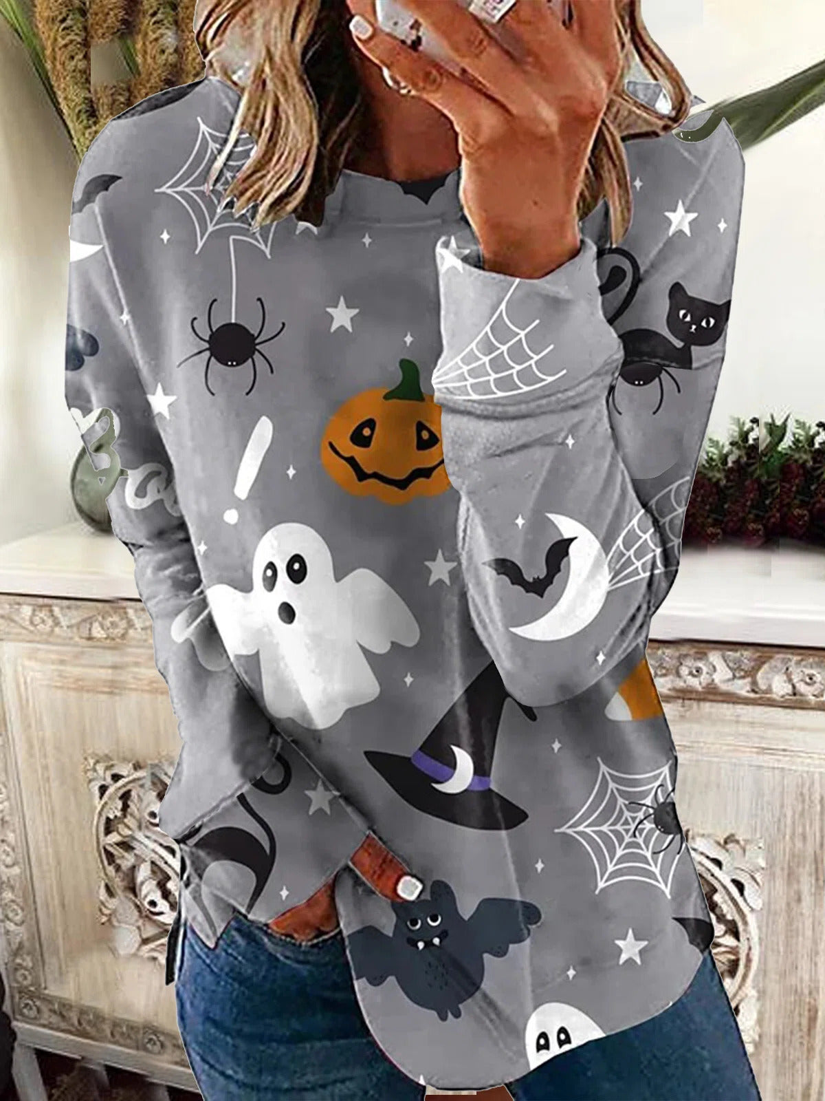 Erica | Halloween-inspiriertes Langarm-Sweatshirt