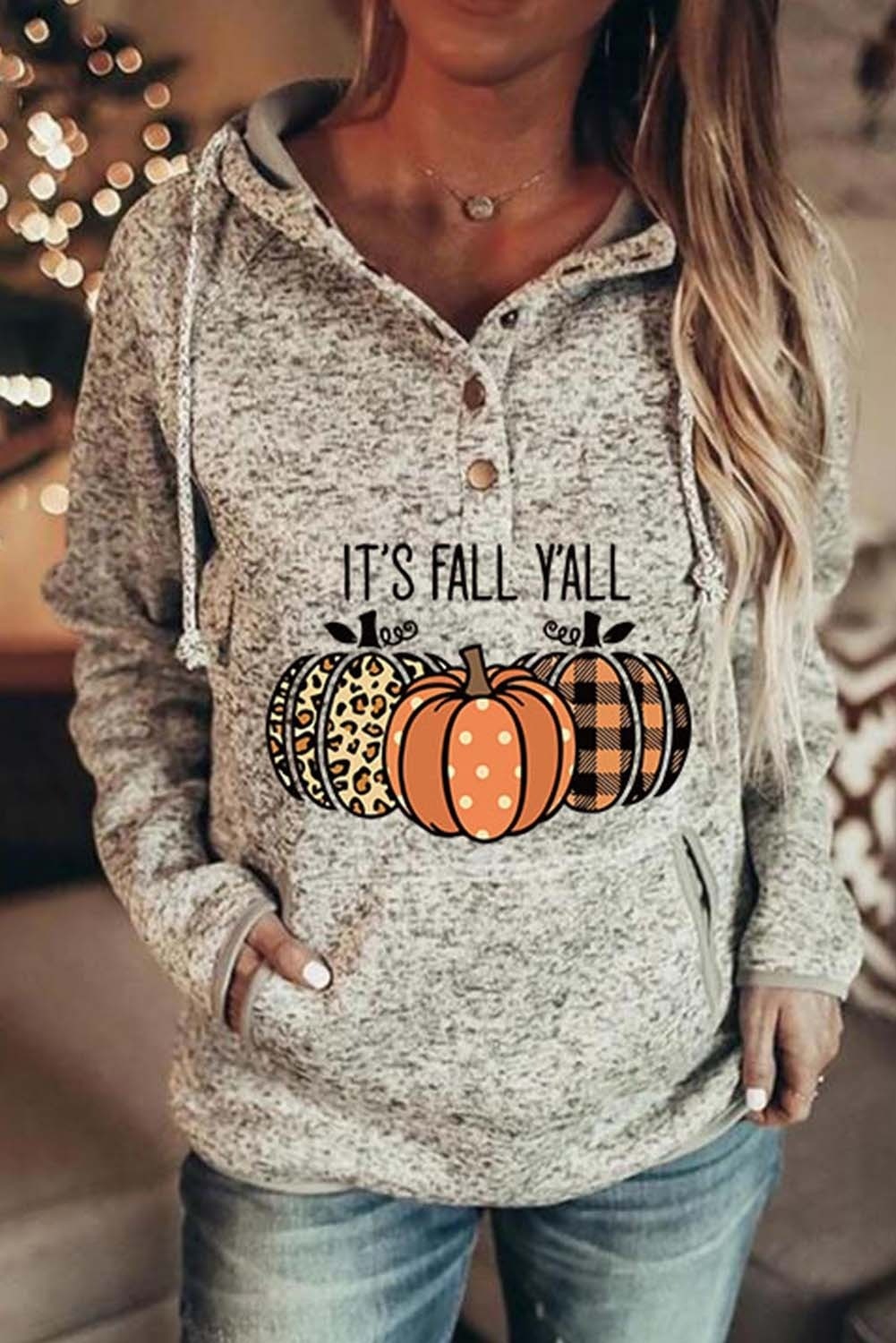 Clara | Langarm-Sweatshirt mit Halloween-Kürbis-Print und Kapuze